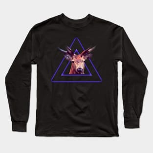 Geometric purple deer head triangle Long Sleeve T-Shirt